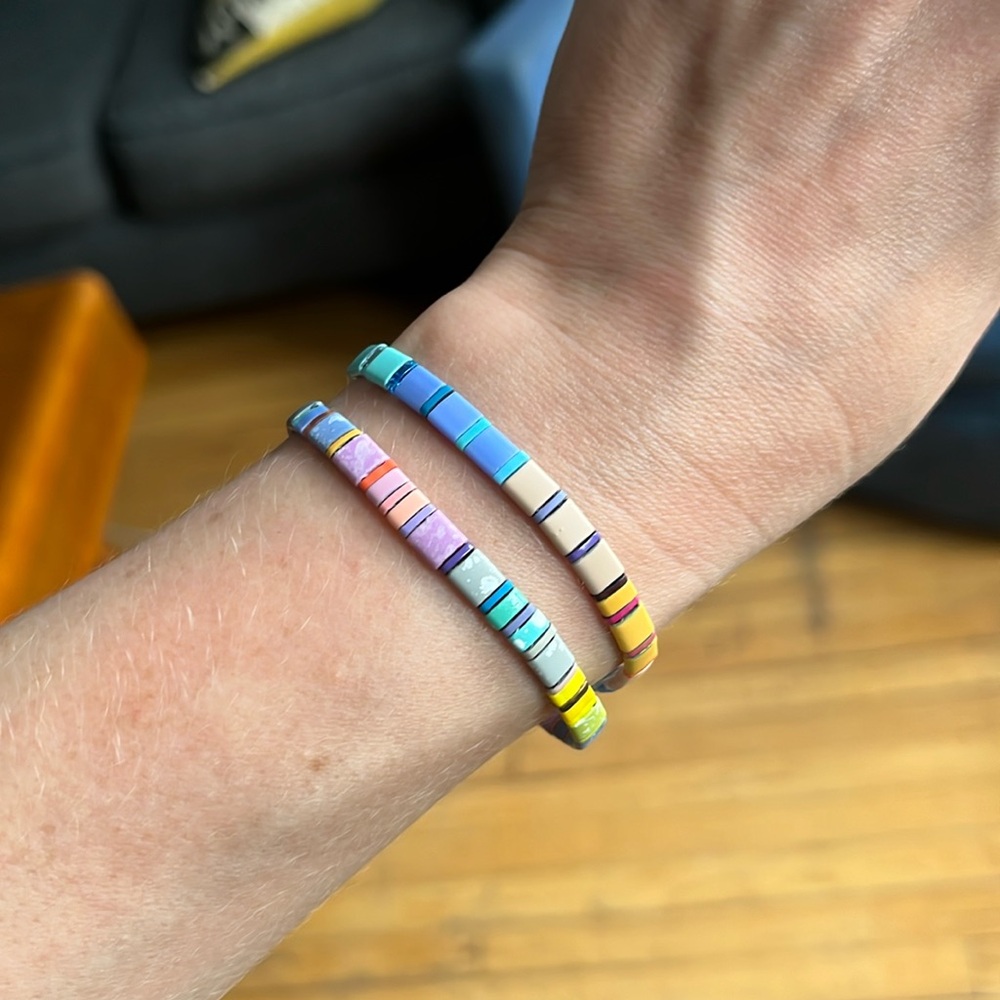 Anthropologie Colorful Chicklet Beaded Bracelets